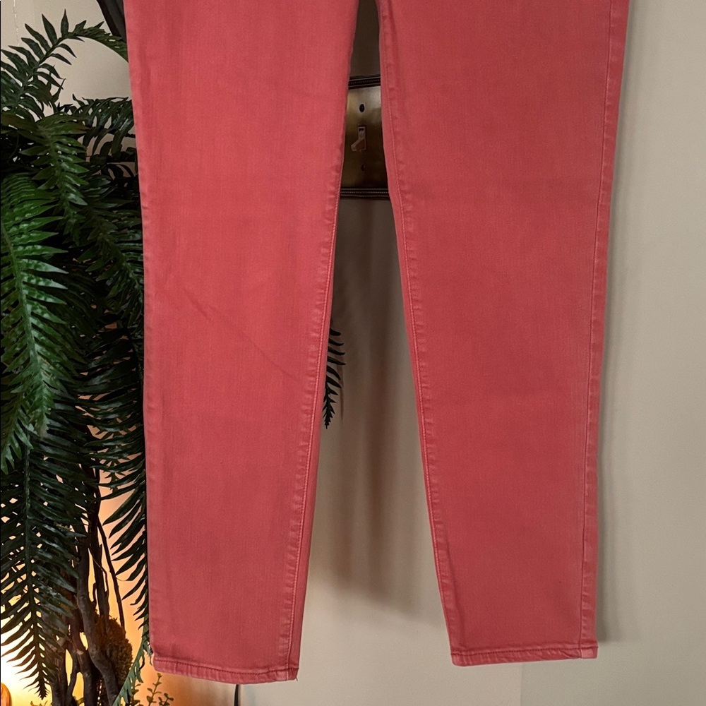 Chico's Pull On Jegging Ankle Denim Jeans Coral Cotton Stretch Skinny Slim - Picture 3 of 13